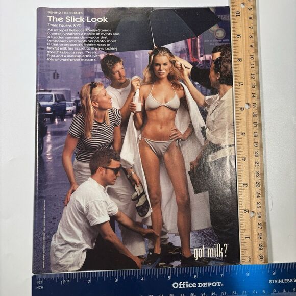 Got Milk? Rebecca Romijn Stamos NYC Time Square - 2000 Vintage Print Ad Ephemera - Picture 2 of 2